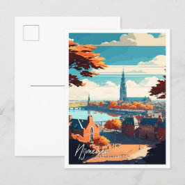 ナイメーヘンオランダヴィンテージ旅行イラストレーション ポストカード