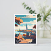 ナイメーヘンオランダヴィンテージ旅行イラストレーション ポストカード (スタンド正面)