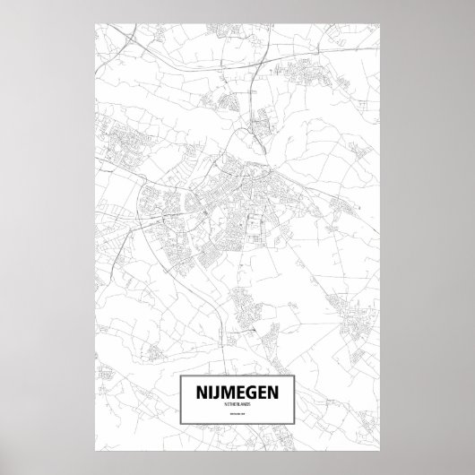 ナイメーヘン、オランダ(黒と白) ポスター (正面)