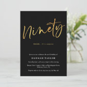 ナイモダンツ黒金ゴールド90誕生日 招待状 (スタンド正面)