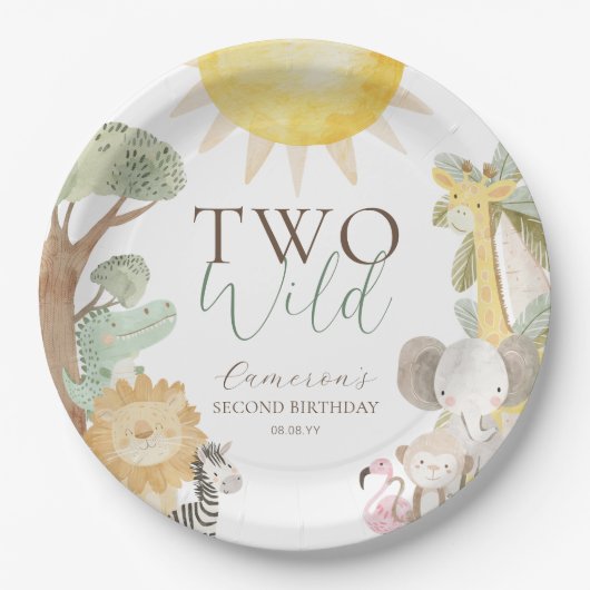 ナイラサファリアニマルズバイワイルドセカンド誕生日 ペーパープレート (正面)