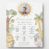 ナイラサファリアニマルズファースト誕生日マイルストーン フォトプラーク (正面)