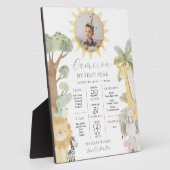 ナイラサファリアニマルズファースト誕生日マイルストーン フォトプラーク (側面)