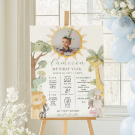 ナイラサファリアニマルズファースト誕生日マイルストーン ポスター