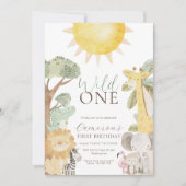 ナイラサファリアニマルズファースト誕生日 招待状 (正面)