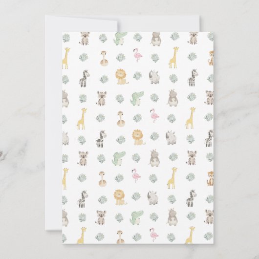 ナイラサファリアニマルズファースト誕生日 招待状 (裏面)