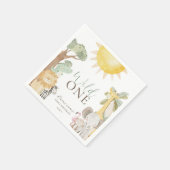 ナイラサファリアニマルズワイルドワンファースト誕生日 スタンダードカクテルナプキン (角)