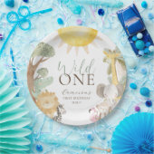 ナイラサファリアニマルズワイルドワンファースト誕生日 ペーパープレート (パーティー)