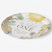 ナイラサファリアニマルズワイルドワンファースト誕生日 ペーパープレート (アングル)