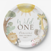 ナイラサファリアニマルズワイルドワンファースト誕生日 ペーパープレート (正面)