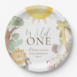 ナイラサファリアニマルズワイルドワンファースト誕生日 ペーパープレート