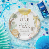 ナイラサファリアニマルズワンワイルドイヤー最初の誕生日 ペーパープレート (パーティー)