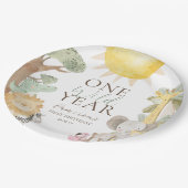 ナイラサファリアニマルズワンワイルドイヤー最初の誕生日 ペーパープレート (アングル)