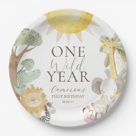 ナイラサファリアニマルズワンワイルドイヤー最初の誕生日 ペーパープレート