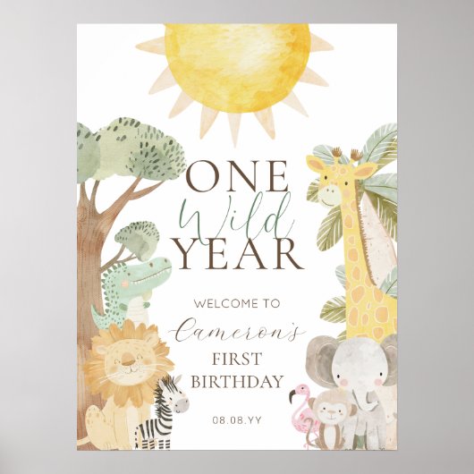 ナイラサファリアニマルズワンワイルドイヤー最初の誕生日 ポスター (正面)