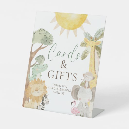 ナイラサファリ動物のカードとギフト 台座サイン (正面)