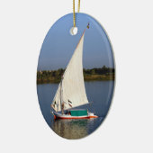 ナイルに沿って帆走するフェルッカ – アスワン,エジプト セラミックオーナメント (左)