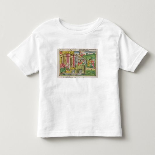 ナイルの下で浮かべられている出国2 1-6モーゼ トドラーTシャツ (正面)