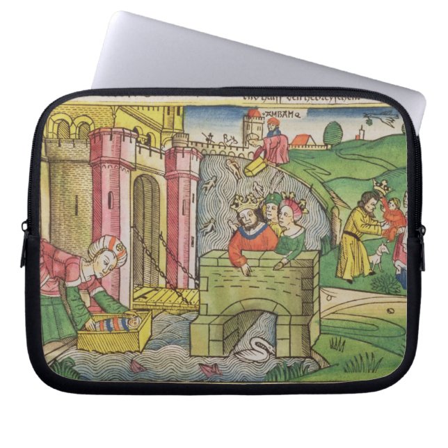 ナイルの下で浮かべられている出国2 1-6モーゼ ラップトップスリーブ (正面)