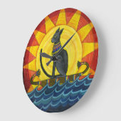 ナイルの下の旅行、エジプト猫の柱時計 ラージ壁時計 (傾斜)