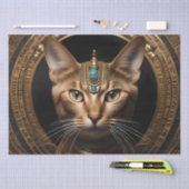 ナイルの女王：ヘアドレの猫クレオパトラ 薄葉紙 (クラフト)