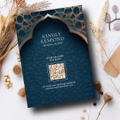 ナイルブルーイスラムアーチQRコードRSVP Weddウェブサイト エンクロージャーカード