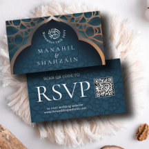 ナイルブルーイスラムアーチQRコードRSVP Weddウェブサイト