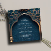 ナイルブルーイスラム3Dアーチムスリムエレガントズ結婚 招待状