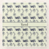 ナイルリバーボタニカルパターンカスタム ガラスコースター (正面)