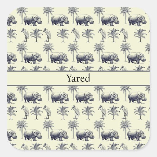 ナイルリバーボタニカルパターンカスタム スクエアシール (正面)