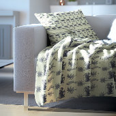 ナイルリバーボタニカルパターン フリースブランケット