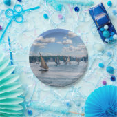 ナイル川に沿って航海するフェルーカス – アスワン，エジプト ペーパープレート (パーティー)