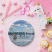 ナイル川に沿って航海するフェルーカス – アスワン，エジプト ペーパープレート (パーティー)