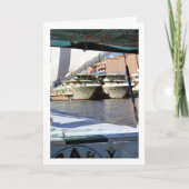 ナイル川のエジプトの船、ルクソール カード (正面)