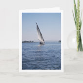 ナイル川の帆船、ルクソール カード (正面)