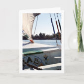 ナイル川の船上から見たルクソール、エジプト カード (正面)