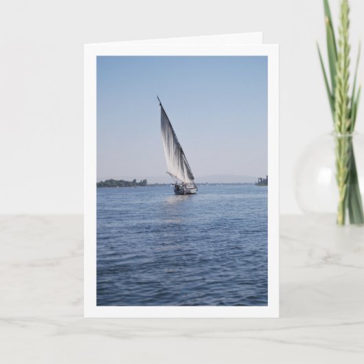 ナイル川を帆走する船、ルクソール カード (正面)