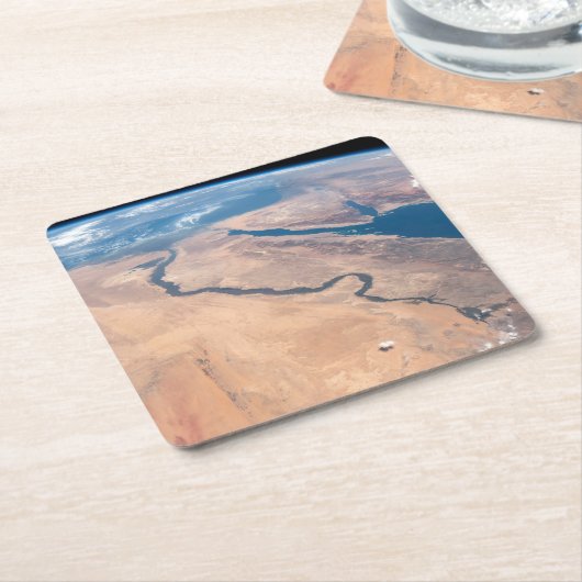 ナイル川、紅海地中海の海。 スクエアペーパーコースター (アングル)