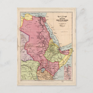 ナイル盆地エジプトの地図(1916年) ポストカード