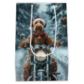 ナイレデールドッグオートバイクリスマス ミディアムペーパーバッグ (裏面)