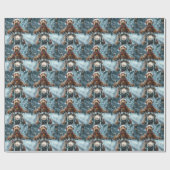 ナイレデールドッグオートバイクリスマス ラッピングペーパー (フラット)