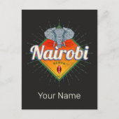 ナイロビキャピタルケニアゾウヴィンテージアフリカ シーズンポストカード (正面)