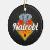 ナイロビキャピタルケニアゾウヴィンテージアフリカ セラミックオーナメント (左)