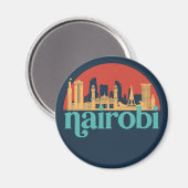ナイロビケニアシティスカイラインヴィンテージ街並 マグネット (正面/裏面)