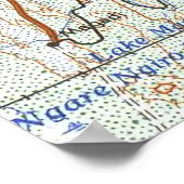 ナイロビケニア地形図 ポスター (角)