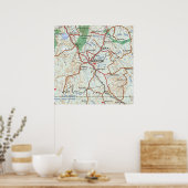 ナイロビケニア地形図 ポスター (キッチン)