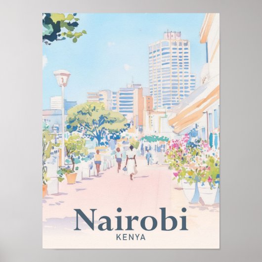 ナイロビケニヤ水絵を描色の旅行 ポスター (正面)