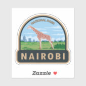 ナイロビナショナルパークキラフェトラベルアートヴィンテージ シール (シート)