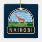 ナイロビナショナルパークキラフェトラベルアートヴィンテージ セラミックオーナメント (裏面)