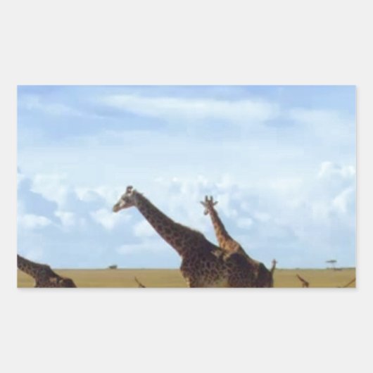 ナイロビナショナルパークジラフェス 長方形シール (正面)